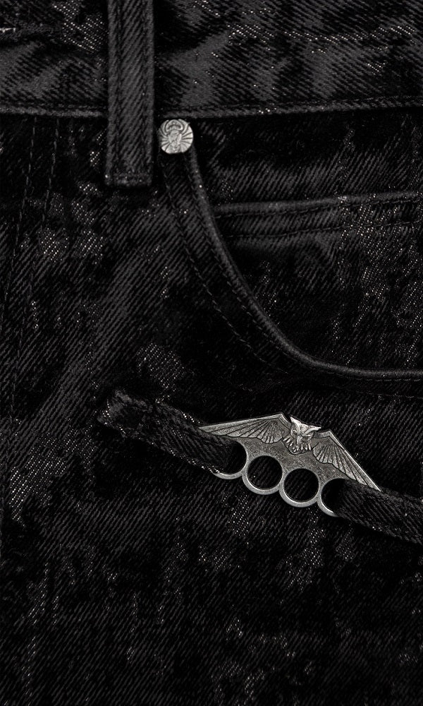 Men's Chic Flocked Flared Jeans