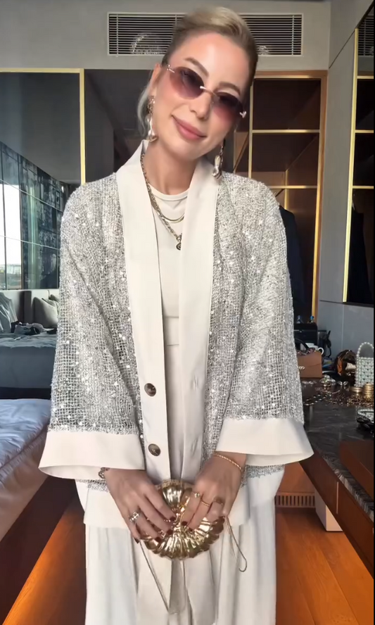 Sequin Button Coat