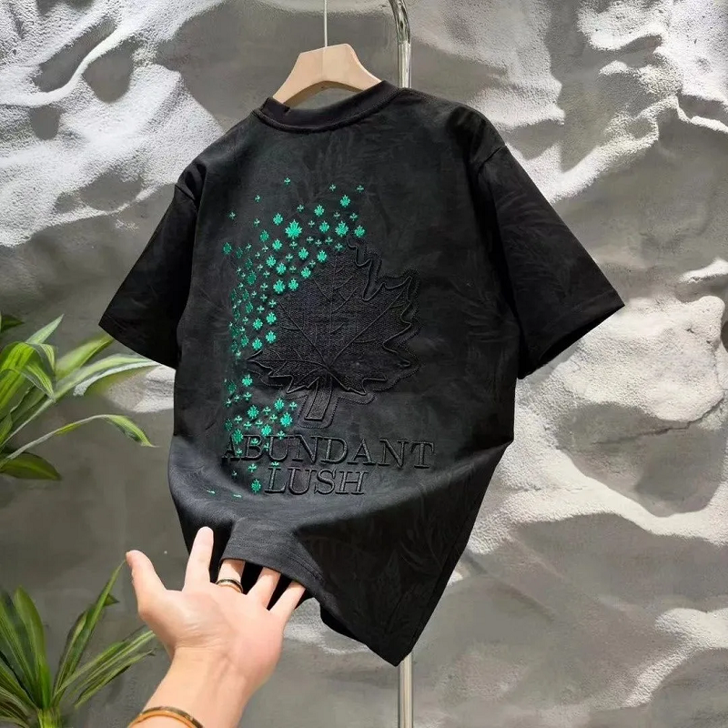 Embroidered Maple Leaf T-Shirt