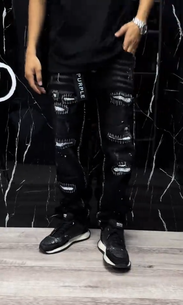 Trendy Distressed & Embroidered Jeans