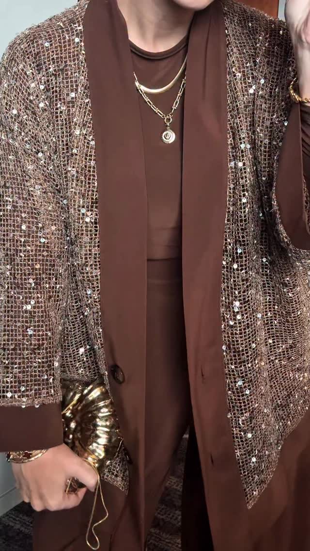 Sequin Button Coat