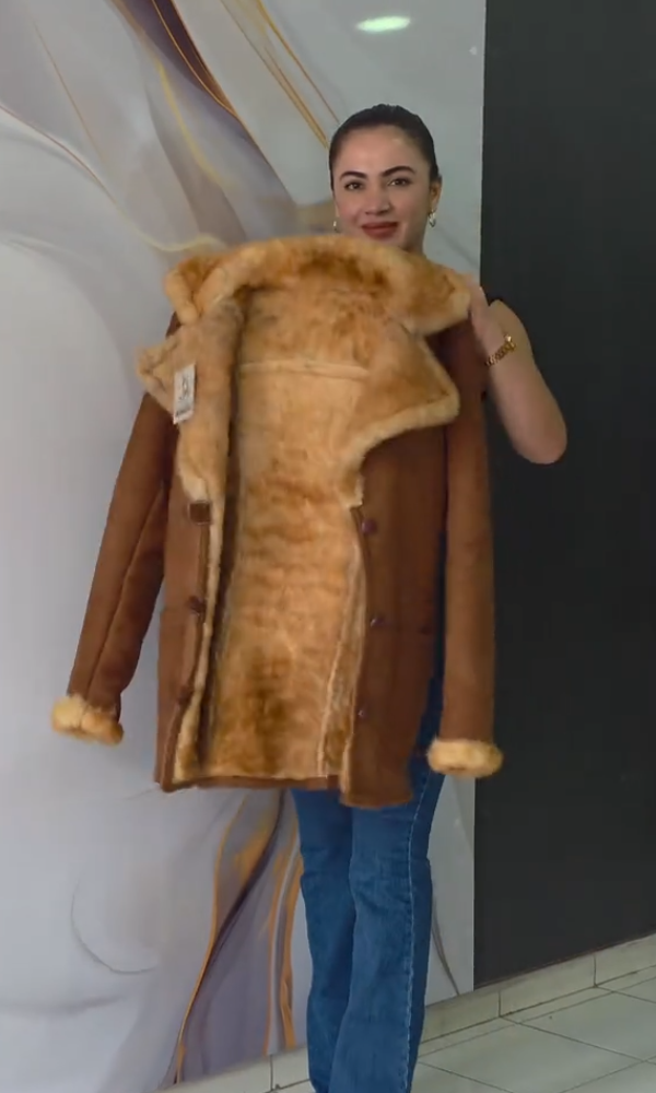 Women's Wool Faux Fur Button Coat