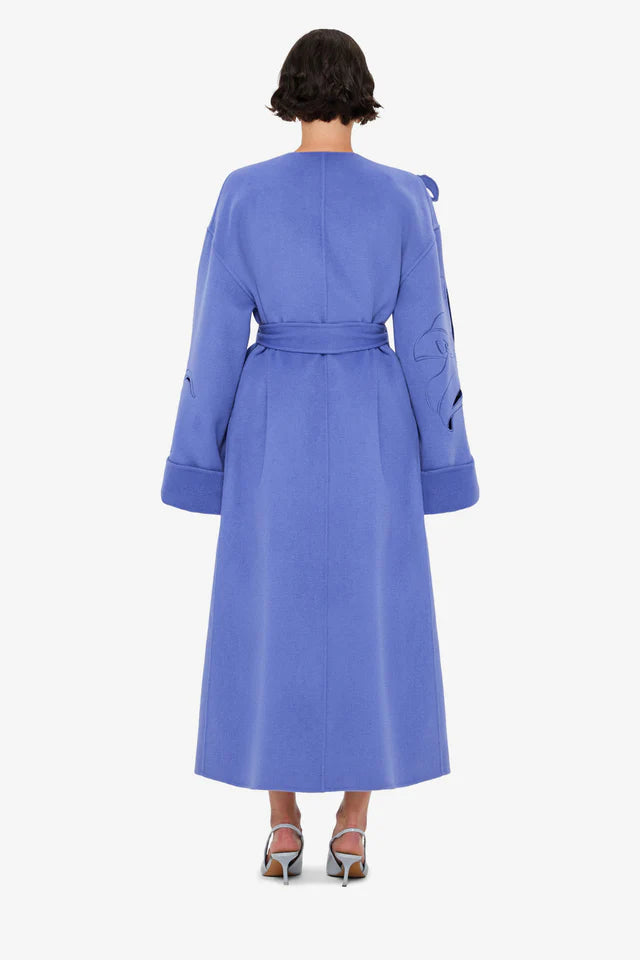 Embroidered Florals Wool Coat