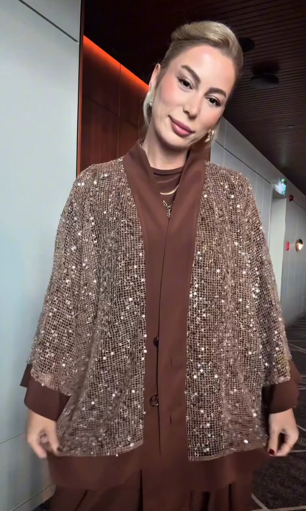 Sequin Button Coat
