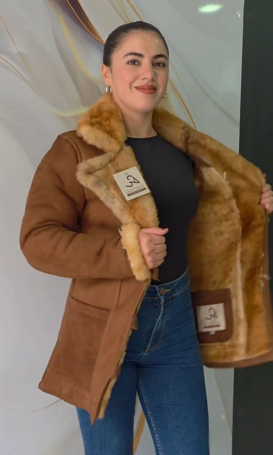 Women's Wool Faux Fur Button Coat