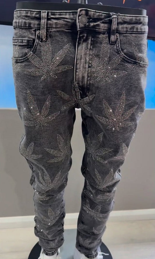 Men's Skinny Rhinestone Jeans