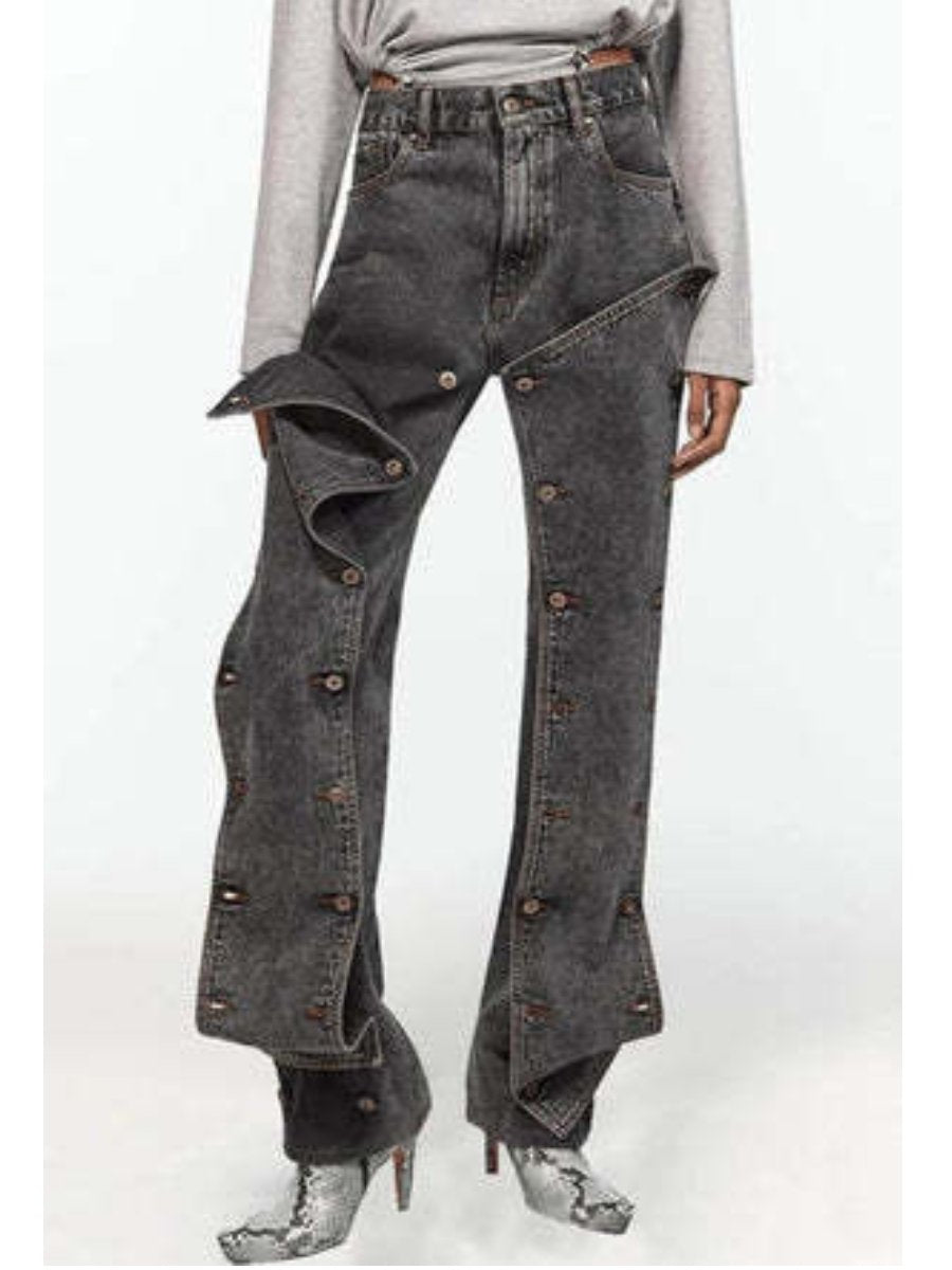 Double-breasted Detachable Jeans