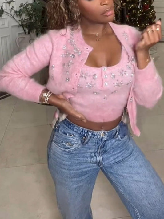 The Cute Pink Sweater Set