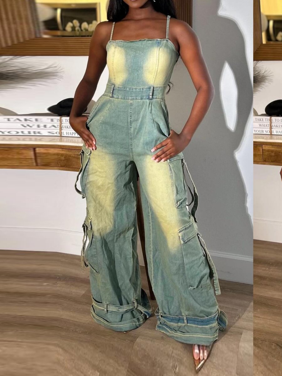 Chic Wash Denim Jumpsuit