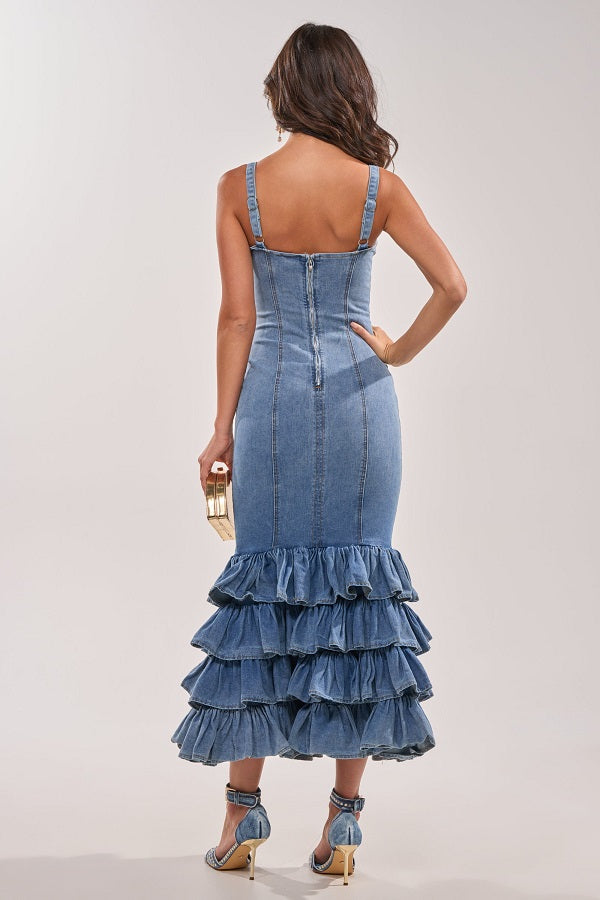 Distressed Denim Dress