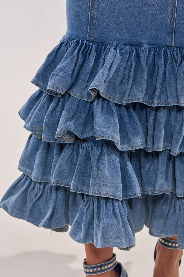Distressed Denim Dress