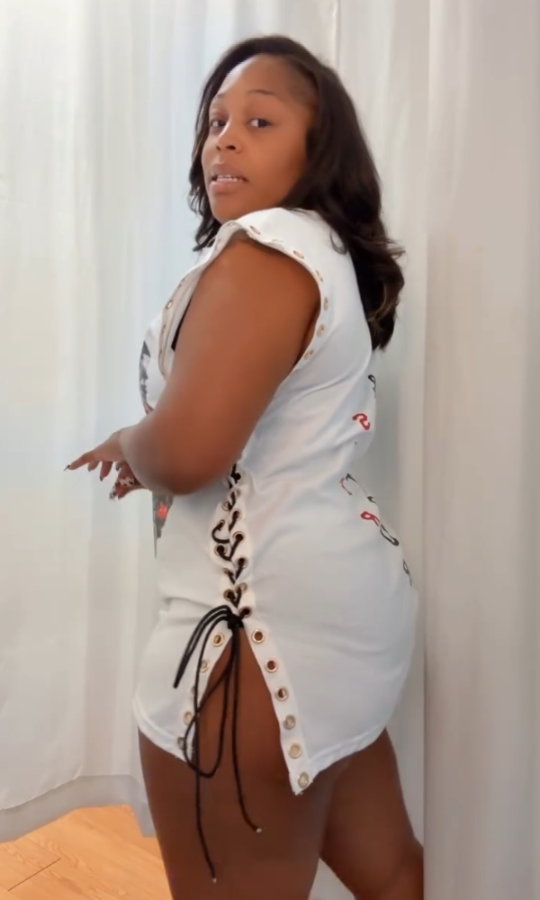 Trendy Lace-Up Side Mini Dress