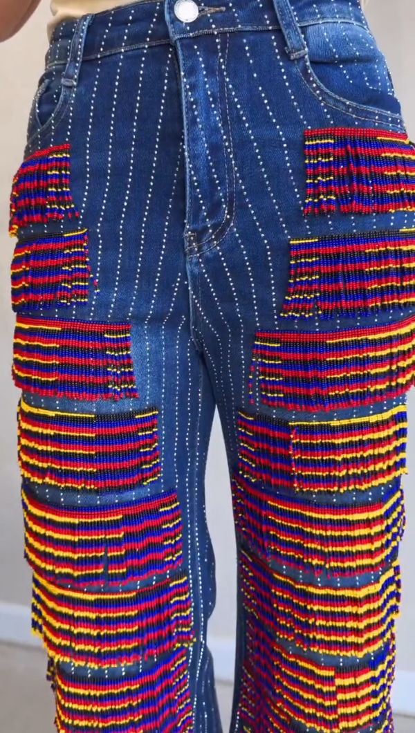 Women's Chic Fringed Jeans