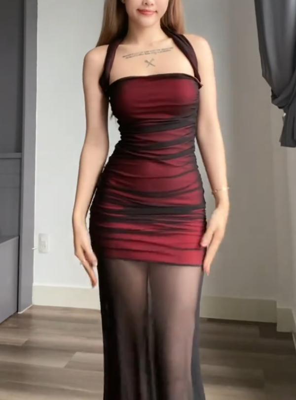 Ombre Silk Midi Dress