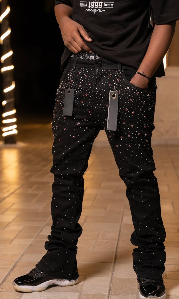 Sparkling Rhinestone Casual Pants