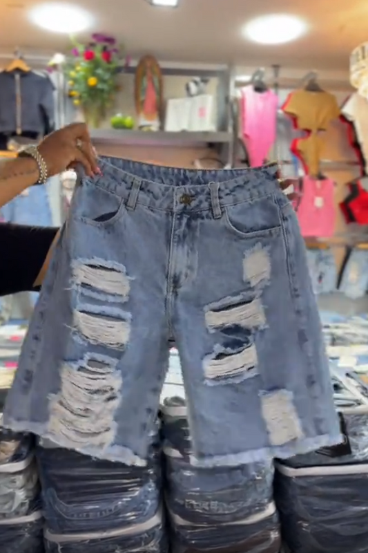 Women's Hello Kitty Distressed Denim Shorts