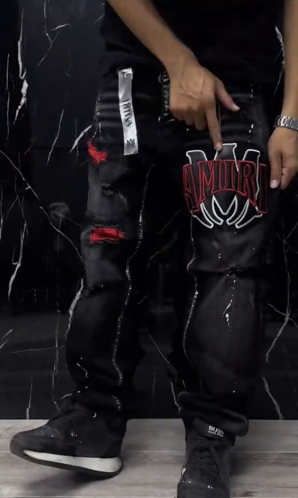 New Splatter-Paint Embroidered Jeans