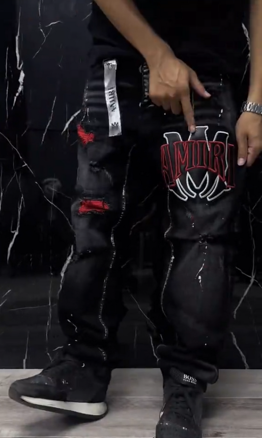 New Splatter-Paint Embroidered Jeans