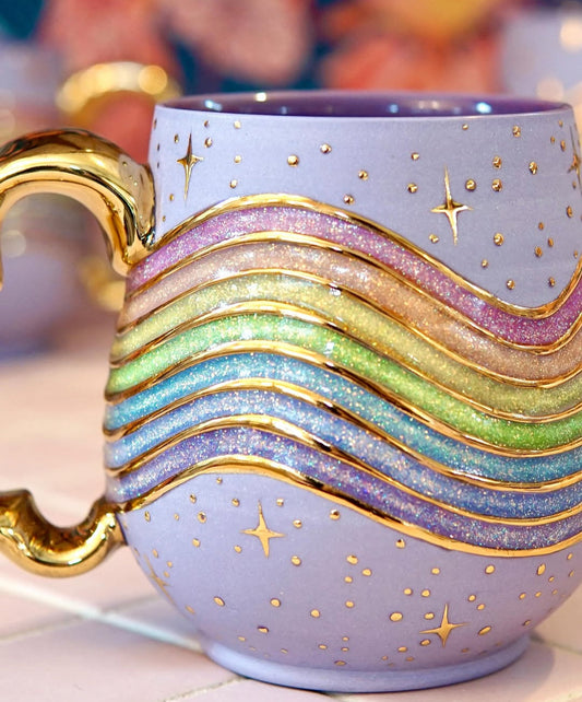 Rainbow Glitter Exquisite Mugs