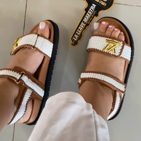 Velcro Leather Casual Sandals