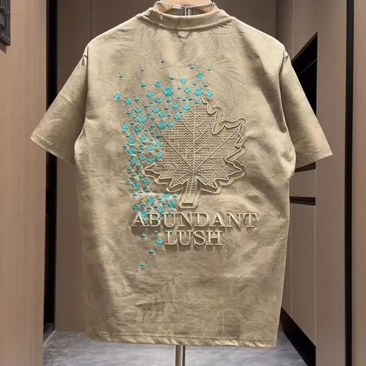 Embroidered Maple Leaf T-Shirt