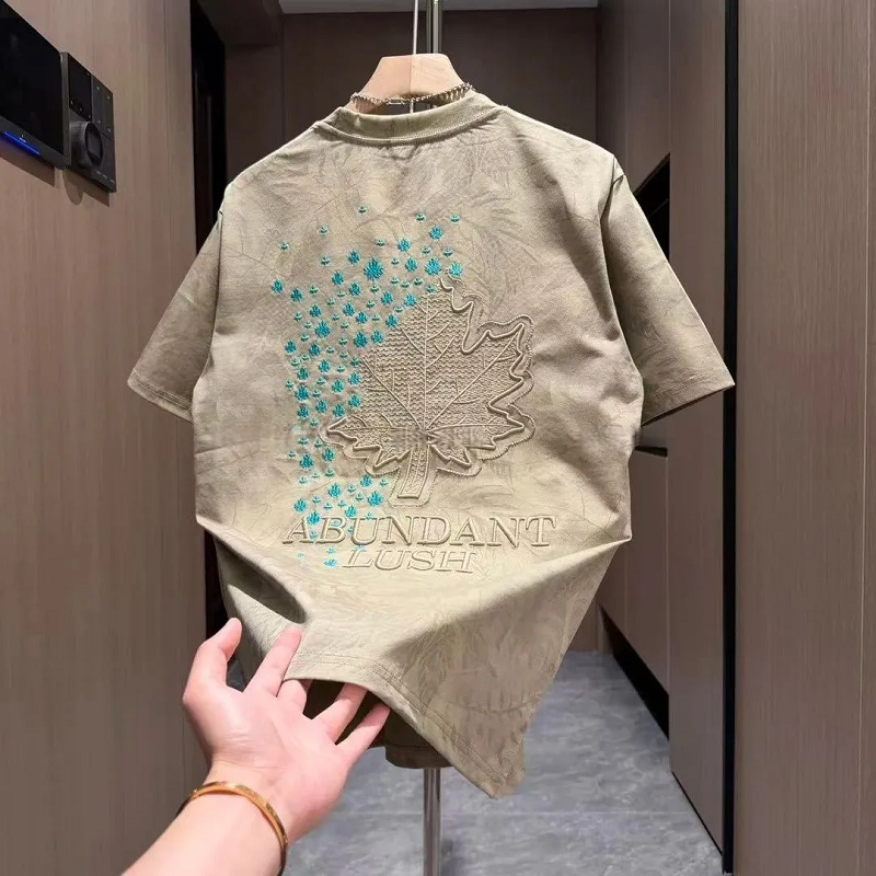 Embroidered Maple Leaf T-Shirt