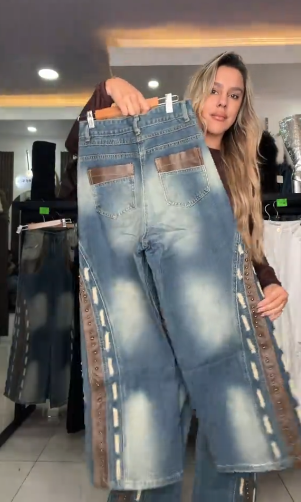 Women's Studded Distressed Jeans