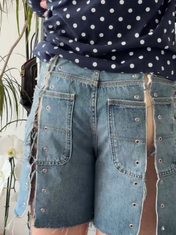 Cool and Sexy Cut-Out Denim Shorts