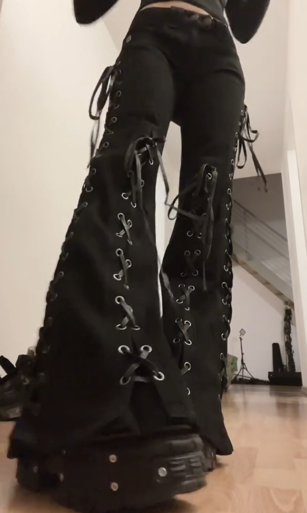 Women's Trendy Lace-Up Flared Jeans