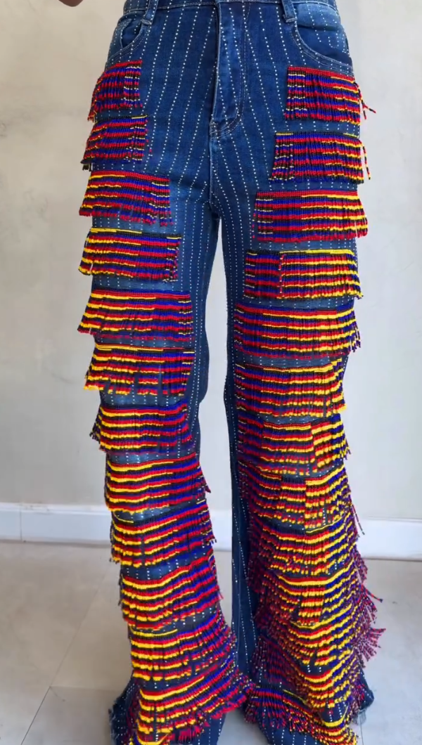 Women's Chic Fringed Jeans