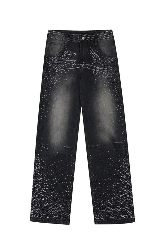 Chic Crystal Loose Jeans