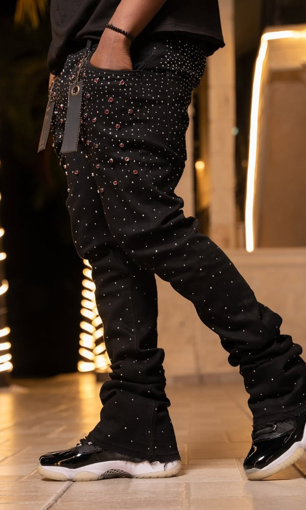 Sparkling Rhinestone Casual Pants