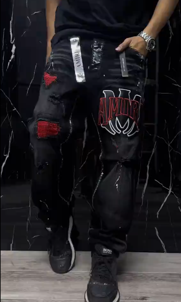 New Splatter-Paint Embroidered Jeans