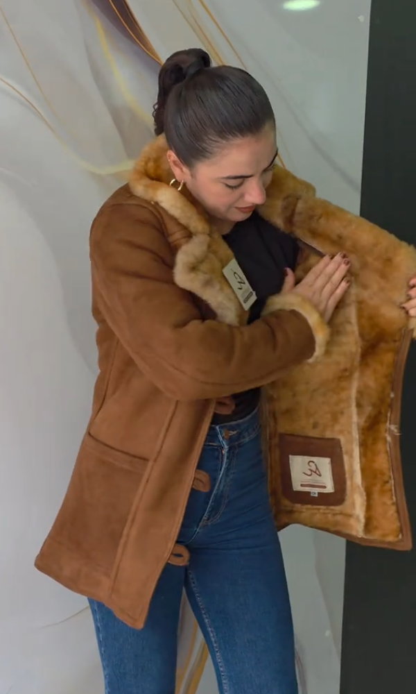 Women's Wool Faux Fur Button Coat