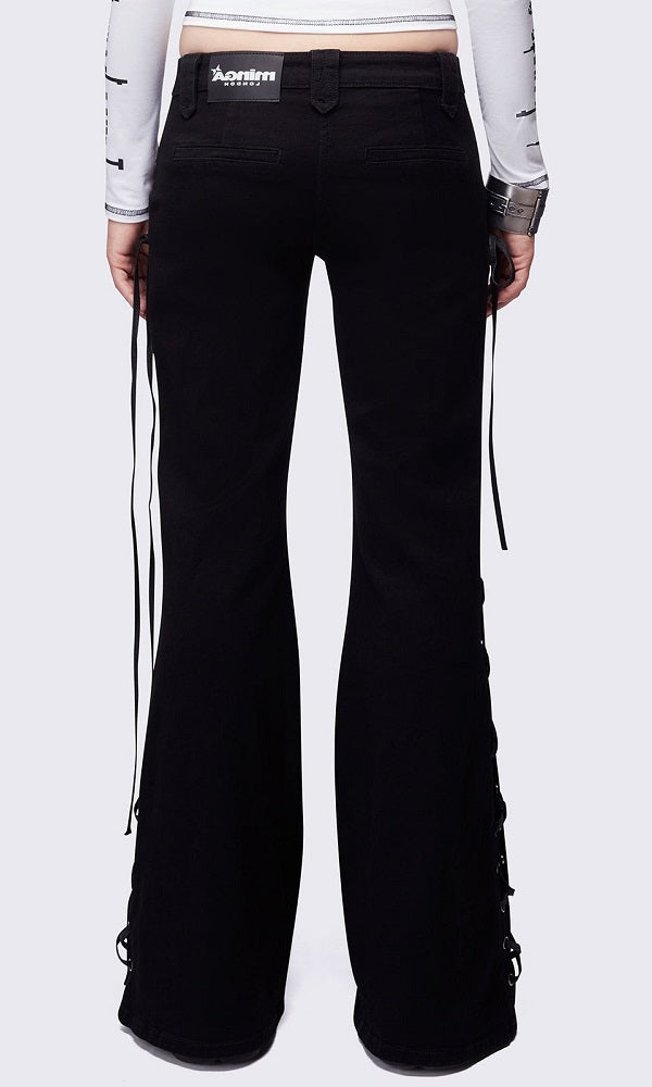 Women's Trendy Lace-Up Flared Jeans