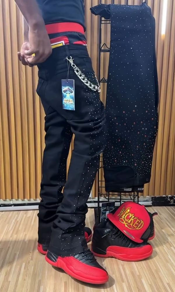 Sparkling Rhinestone Casual Pants