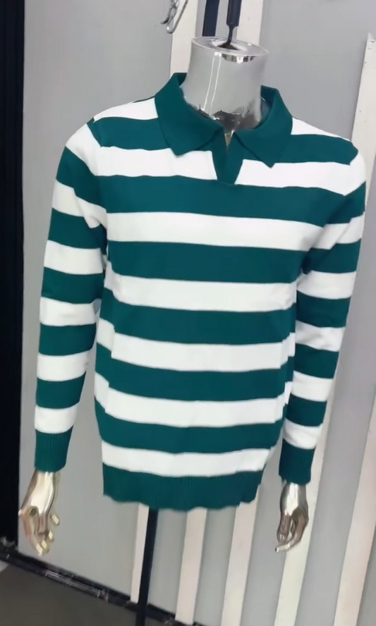Men's Classic Striped Comfortable Sweater