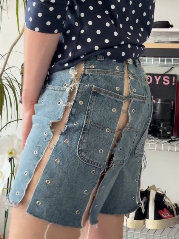 Cool and Sexy Cut-Out Denim Shorts