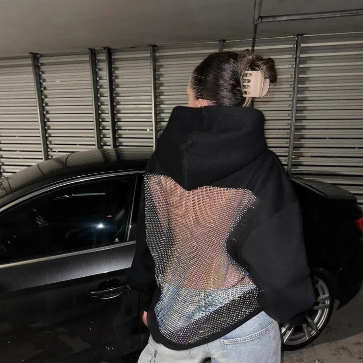 Versatile Backless Mesh Hoodie