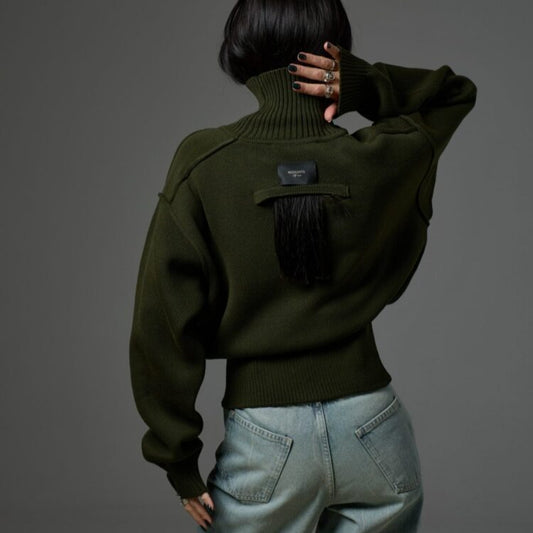 High-neck Wool Fashion Sweater