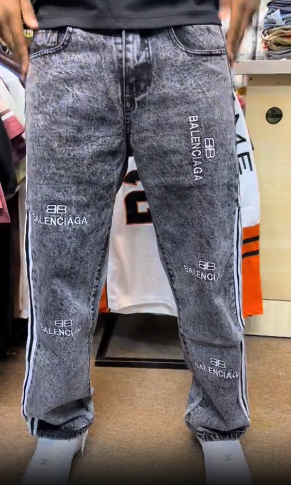 Men's Trendy Lettering Jeans