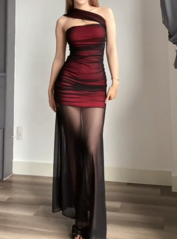 Ombre Silk Midi Dress