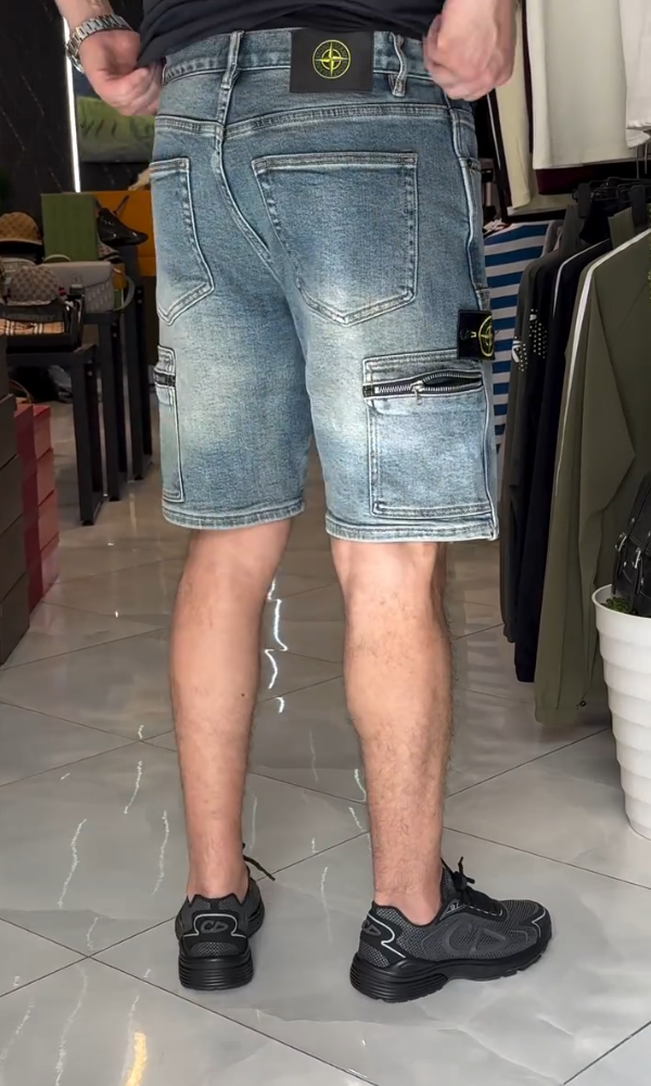 Back Zipper Denim Shorts