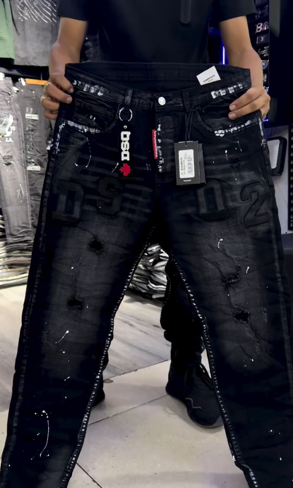 Men's Trendy Splatter Embroidered Jeans
