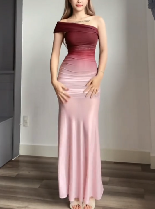 Ombre Silk Midi Dress