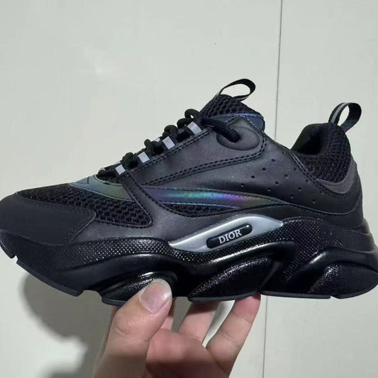 Couple's Mesh Casual Leather Sneakers