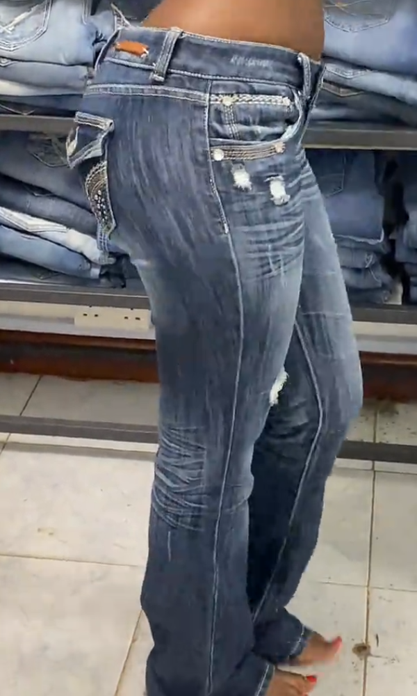Women's Distressed Flared Jeans