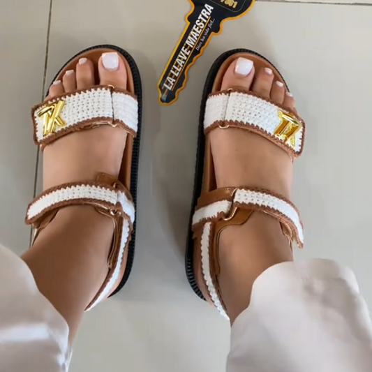 Velcro Leather Casual Sandals