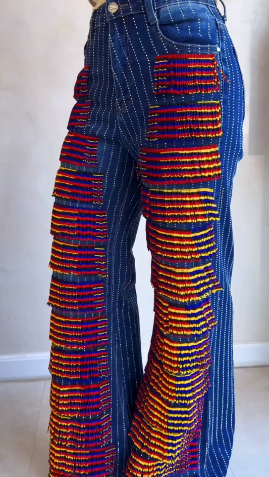 Women's Chic Fringed Jeans