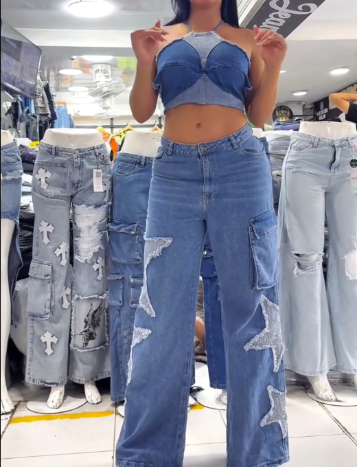 Comfortable Casual Star Jeans Set